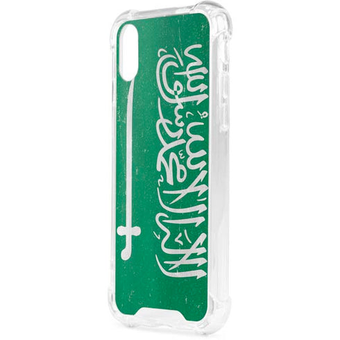 Saudi Arabia Flag Distressed iPhone XS Clear Case